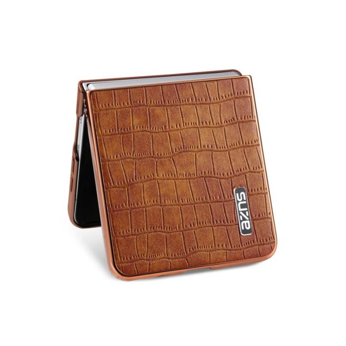 AZNS - AZNS Samsung Galaxy Z Flip7 Fodral - Elektroplätering PU + PC - Brun