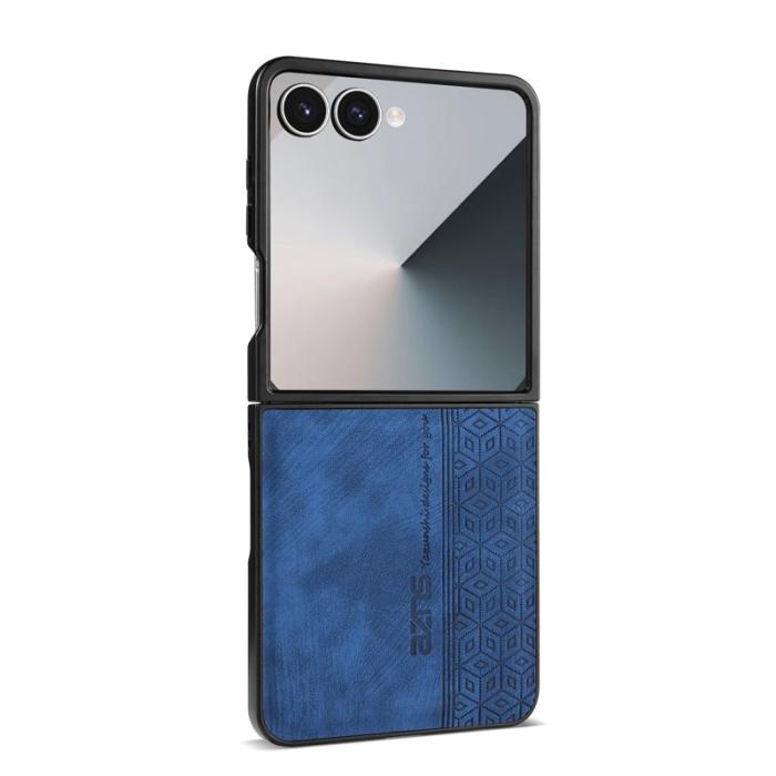 AZNS - AZNS Samsung Galaxy Z Flip7 Fodral Imprinted PU Läder - Blå
