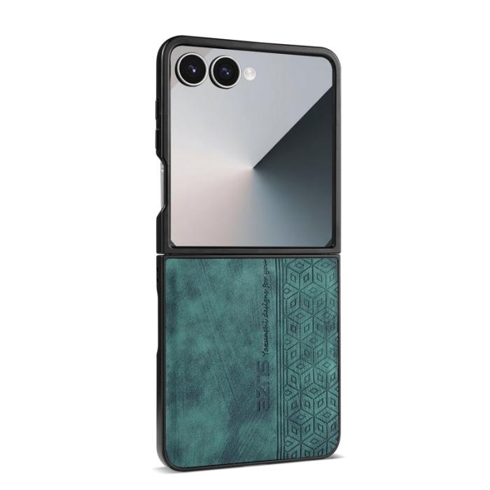 AZNS - AZNS Samsung Galaxy Z Flip7 Fodral Imprinted PU Läder - Grön