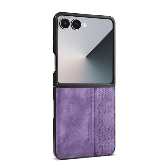 AZNS - AZNS Samsung Galaxy Z Flip7 Fodral Imprinted PU Läder - Lila