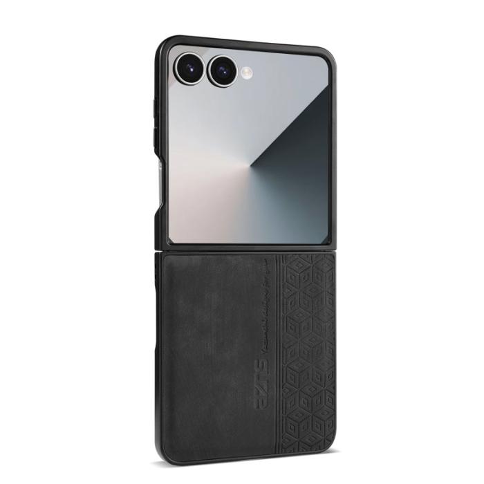 AZNS - AZNS Samsung Galaxy Z Flip7 Fodral Imprinted PU Läder - Svart