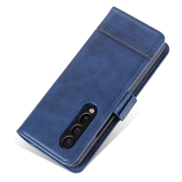 AZNS - AZNS Samsung Galaxy Z Fold3 5G Fodral Äkta läder - Blå