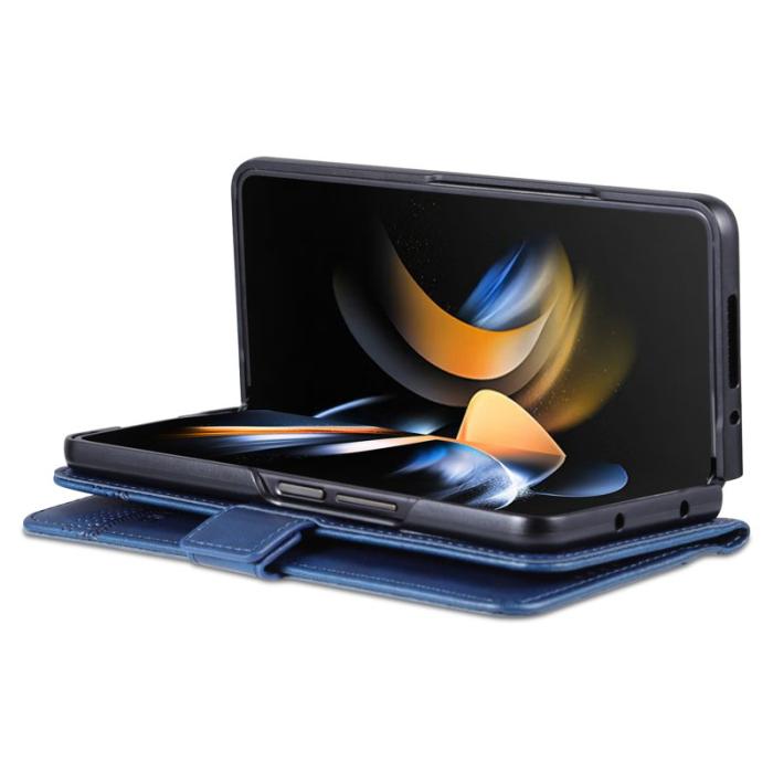 AZNS - AZNS Samsung Galaxy Z Fold4 Fodral Äkta läder - Blå