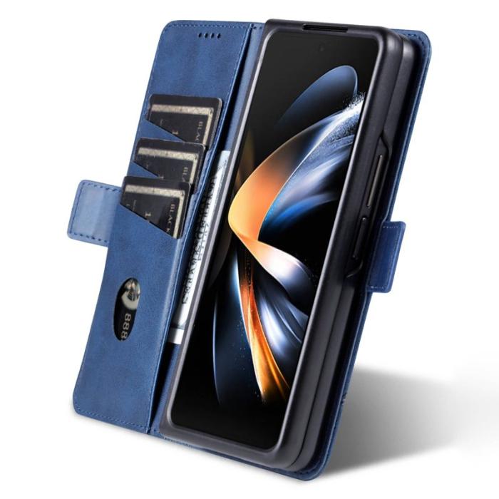 AZNS - AZNS Samsung Galaxy Z Fold4 Fodral Äkta läder - Blå