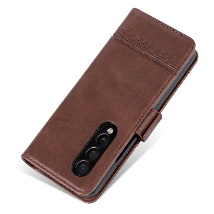 AZNS - AZNS Samsung Galaxy Z Fold4 Fodral Äkta läder - Kaffe
