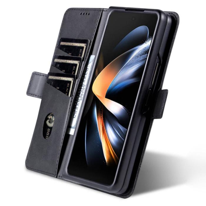 AZNS - AZNS Samsung Galaxy Z Fold4 Fodral Äkta läder - Svart