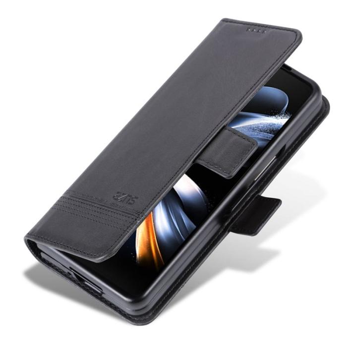 AZNS - AZNS Samsung Galaxy Z Fold4 Fodral Äkta läder - Svart