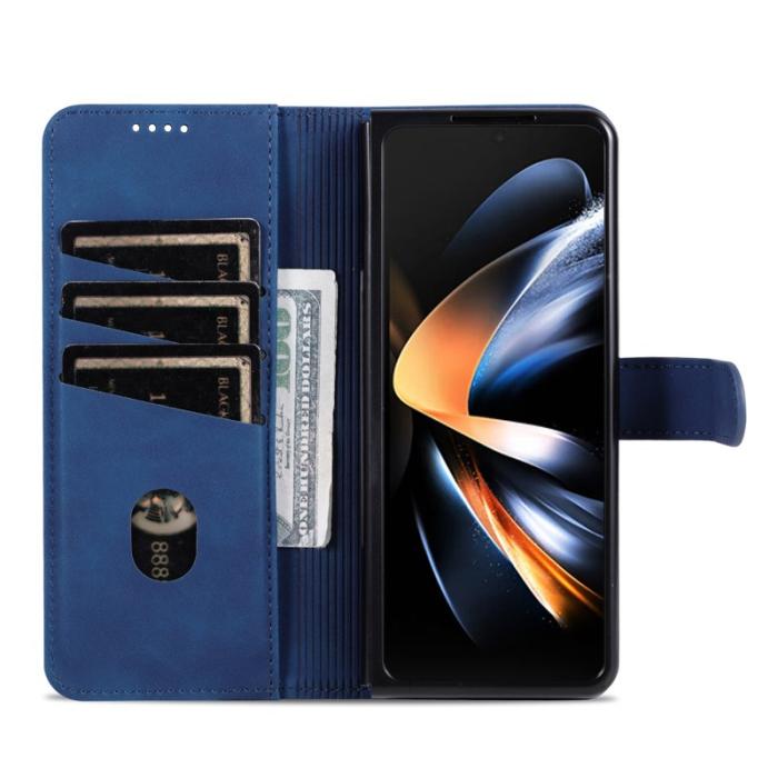 AZNS - AZNS Samsung Galaxy Z Fold4 Fodral PU Läder - Blå