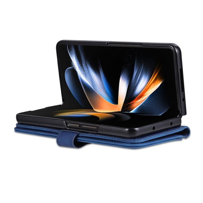 AZNS - AZNS Samsung Galaxy Z Fold4 Fodral PU Läder - Blå