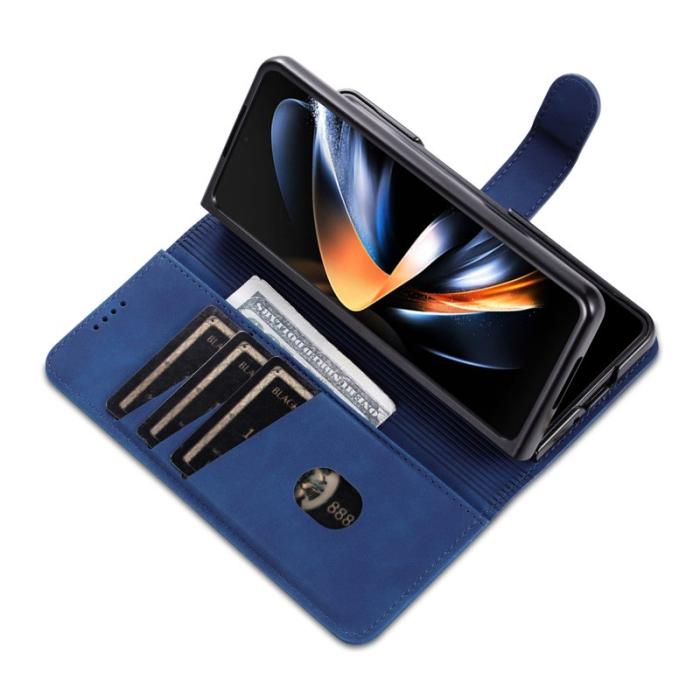 AZNS - AZNS Samsung Galaxy Z Fold4 Fodral PU Läder - Blå