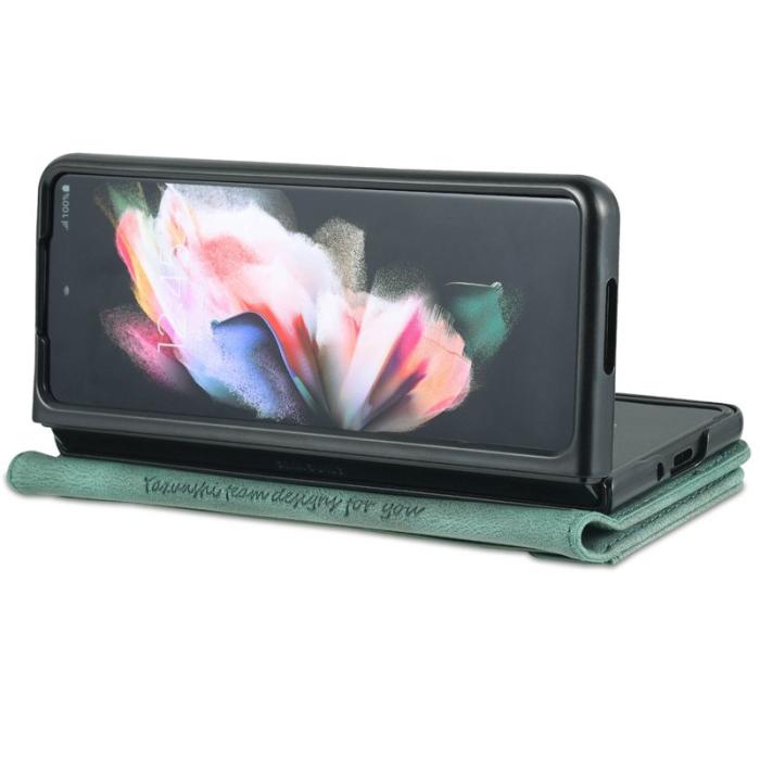 AZNS - AZNS Samsung Galaxy Z Fold4 Fodral - PU Läder - Grön