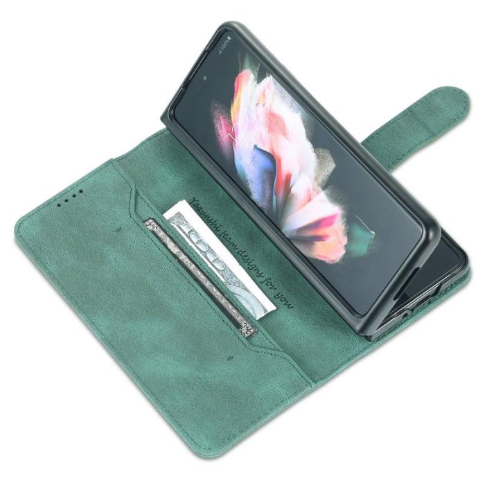 AZNS - AZNS Samsung Galaxy Z Fold4 Fodral - PU Läder - Grön