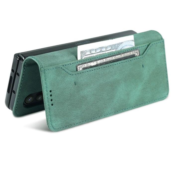 AZNS - AZNS Samsung Galaxy Z Fold4 Fodral - PU Läder - Grön