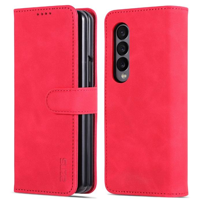 AZNS - AZNS Samsung Galaxy Z Fold4 Fodral PU Läder - Röd
