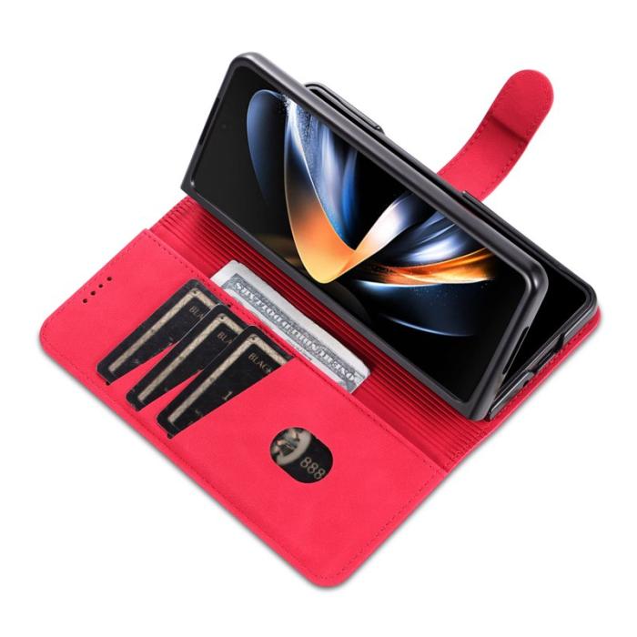 AZNS - AZNS Samsung Galaxy Z Fold4 Fodral PU Läder - Röd