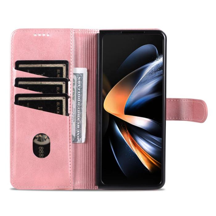 AZNS - AZNS Samsung Galaxy Z Fold4 Fodral PU Läder - Roséguld