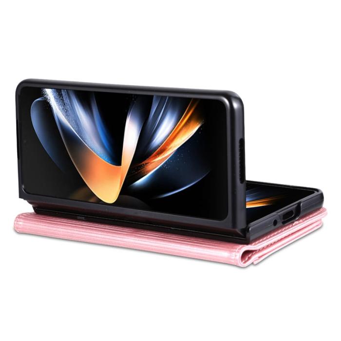 AZNS - AZNS Samsung Galaxy Z Fold4 Fodral PU Läder - Roséguld
