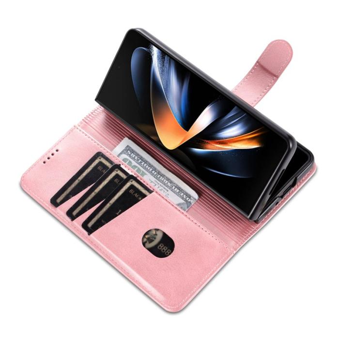 AZNS - AZNS Samsung Galaxy Z Fold4 Fodral PU Läder - Roséguld