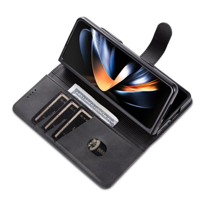 AZNS - AZNS Samsung Galaxy Z Fold4 Fodral PU Läder - Svart