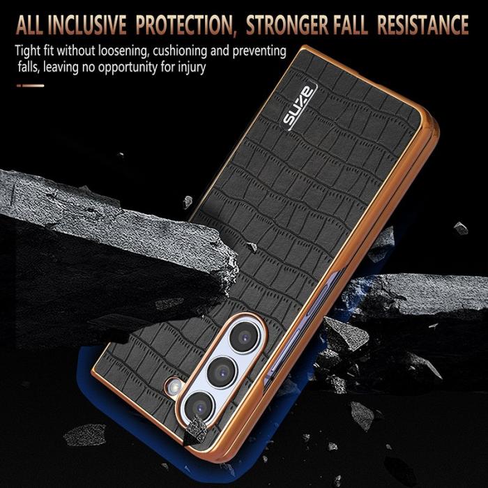 AZNS - AZNS Samsung Galaxy Z Fold5 Fodral Äkta läder - Brun