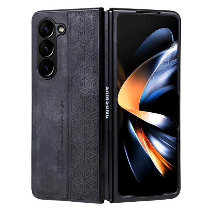AZNS - AZNS Samsung Galaxy Z Fold5 Fodral PU Läder - Svart