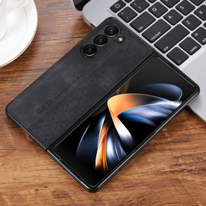 AZNS - AZNS Samsung Galaxy Z Fold5 Fodral PU Läder - Svart