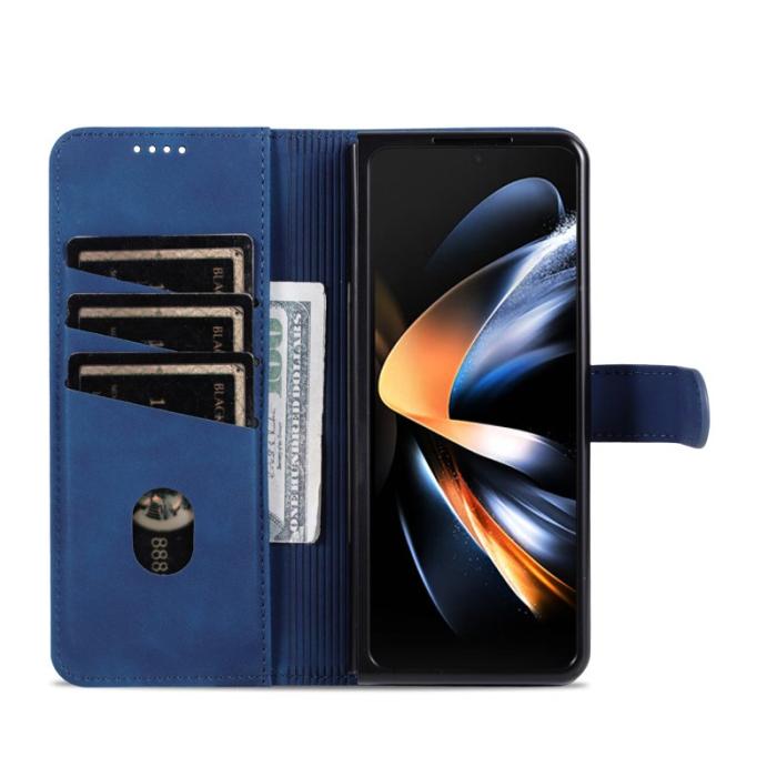 AZNS - AZNS Samsung Galaxy Z Fold5 Fodral Wallet PU Läder - Blå