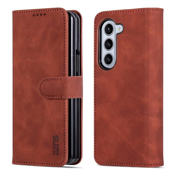 AZNS - AZNS Samsung Galaxy Z Fold5 Fodral Wallet PU Läder - Brun