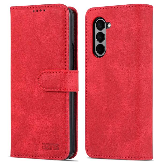 AZNS - AZNS Samsung Galaxy Z Fold6 5G Fodral Äkta läder - Röd