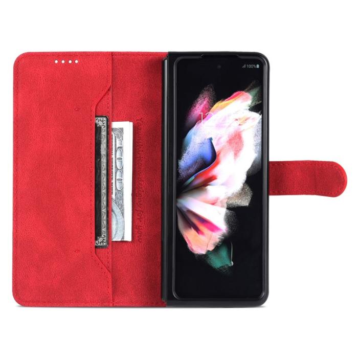 AZNS - AZNS Samsung Galaxy Z Fold6 5G Fodral Äkta läder - Röd