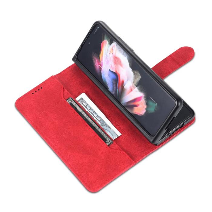 AZNS - AZNS Samsung Galaxy Z Fold6 5G Fodral Äkta läder - Röd