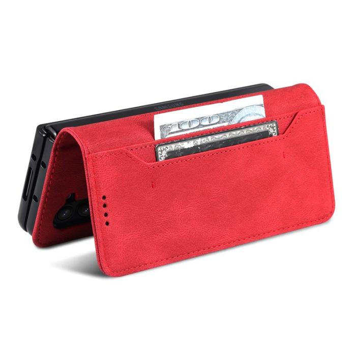 AZNS - AZNS Samsung Galaxy Z Fold6 5G Fodral Äkta läder - Röd