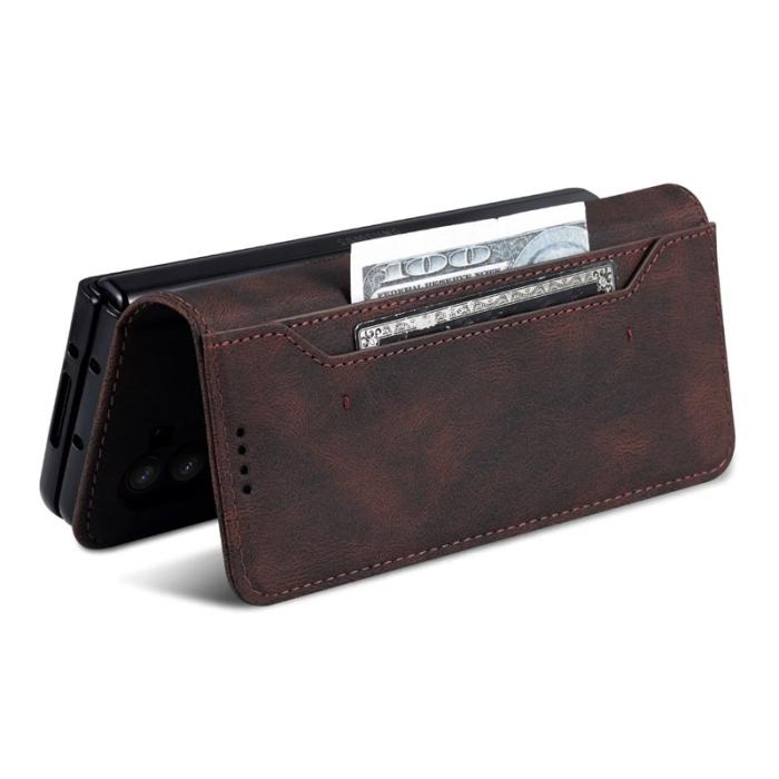 AZNS - AZNS Samsung Galaxy Z Fold6 Fodral - Äkta läder - Brun