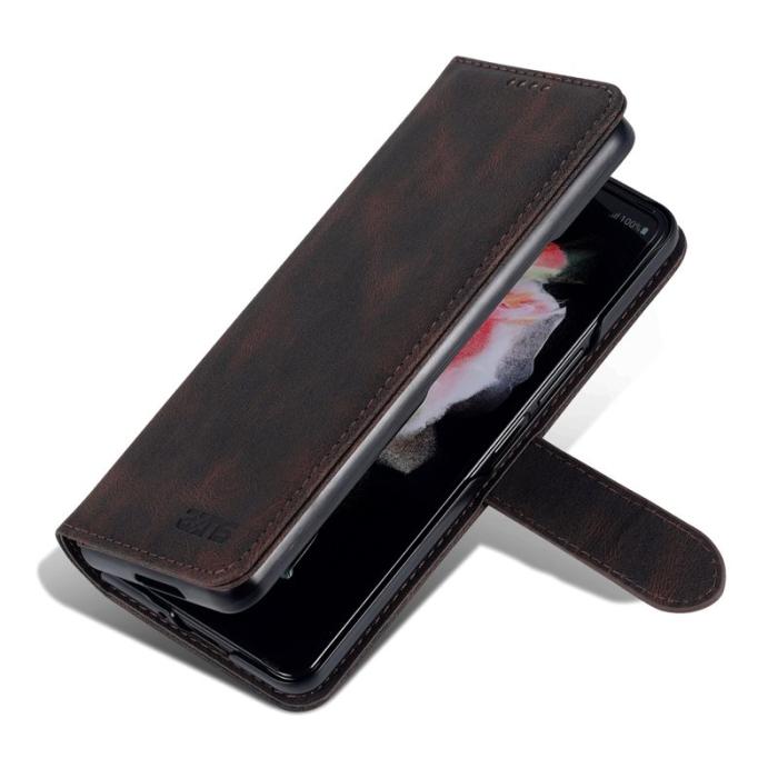 AZNS - AZNS Samsung Galaxy Z Fold6 Fodral - Äkta läder - Brun