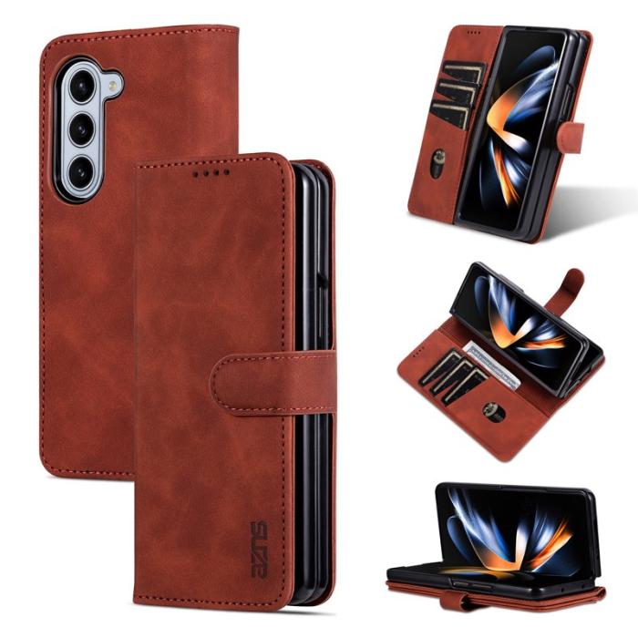AZNS - AZNS Samsung Galaxy Z Fold6 Fodral PU Läder - Brun