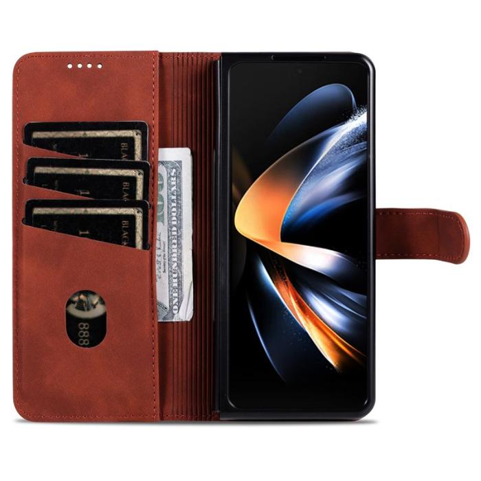 AZNS - AZNS Samsung Galaxy Z Fold6 Fodral PU Läder - Brun