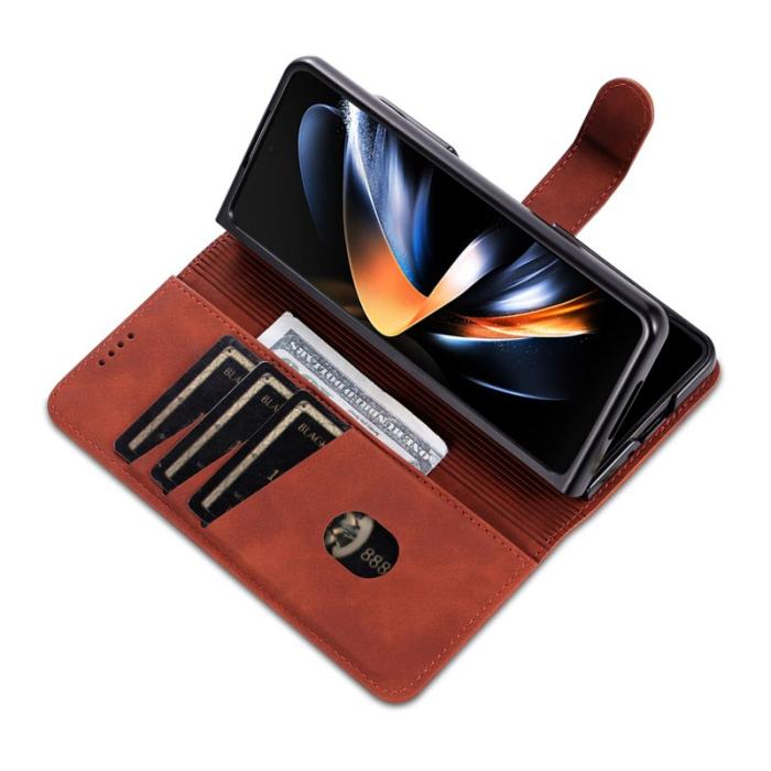 AZNS - AZNS Samsung Galaxy Z Fold6 Fodral PU Läder - Brun