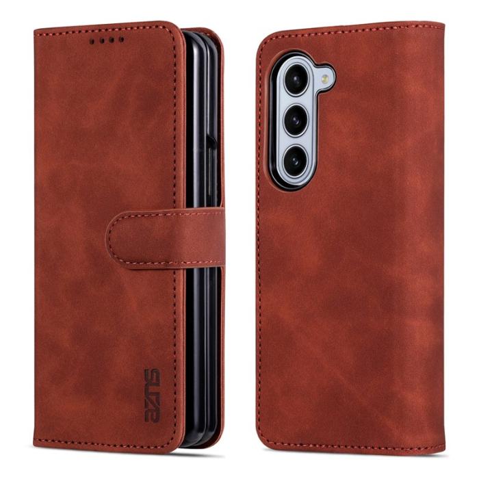 AZNS - AZNS Samsung Galaxy Z Fold6 Fodral PU Läder - Brun