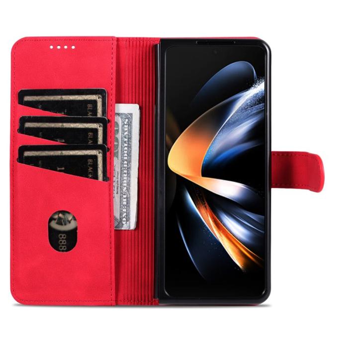 AZNS - AZNS Samsung Galaxy Z Fold6 Fodral PU Läder - Röd