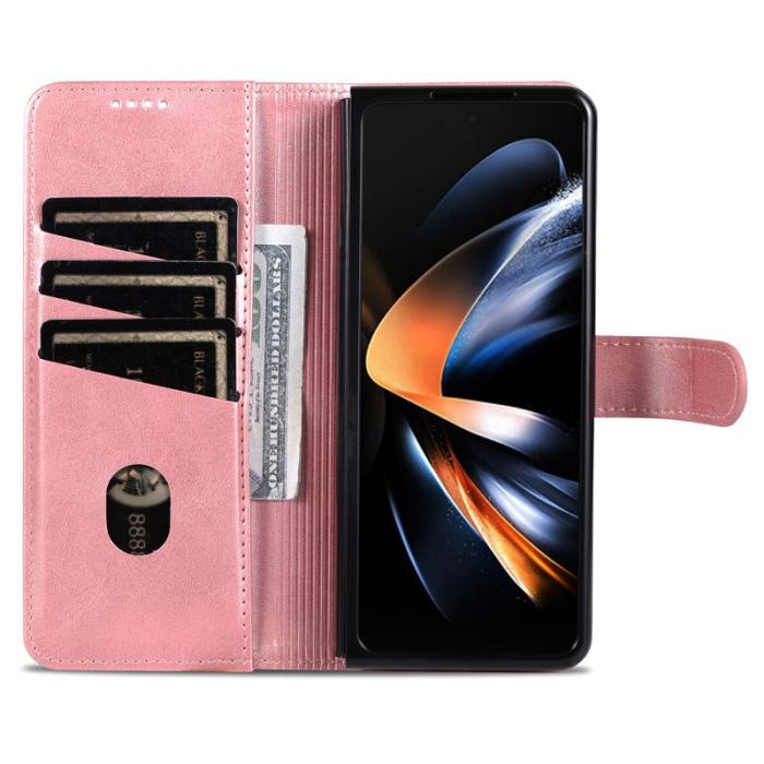 AZNS - AZNS Samsung Galaxy Z Fold6 Fodral PU Läder - Rose Gold