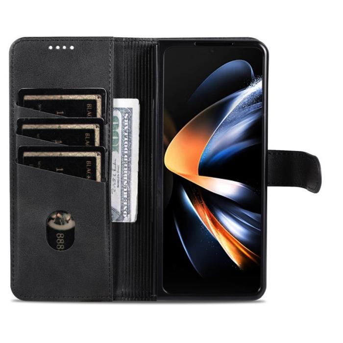 AZNS - AZNS Samsung Galaxy Z Fold6 Fodral PU Läder - Svart