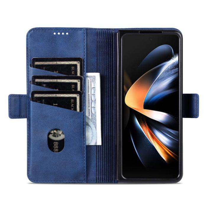 AZNS - AZNS Samsung Galaxy Z Fold6 Fodral Wallet PU Läder - Blå