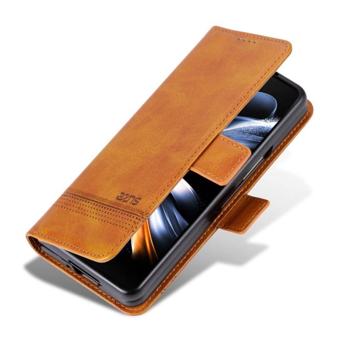 AZNS - AZNS Samsung Galaxy Z Fold6 Fodral Wallet PU Läder - Brun