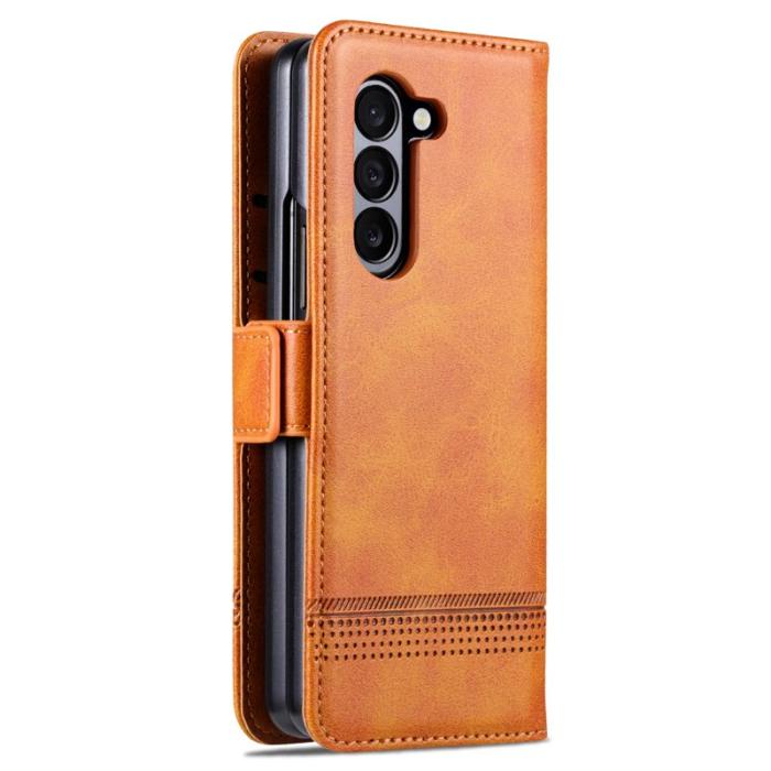 AZNS - AZNS Samsung Galaxy Z Fold6 Fodral Wallet PU Läder - Brun