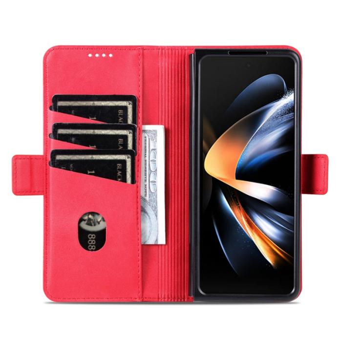 AZNS - AZNS Samsung Galaxy Z Fold6 Fodral Wallet PU Läder - Röd