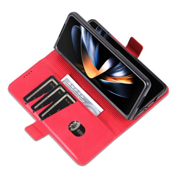 AZNS - AZNS Samsung Galaxy Z Fold6 Fodral Wallet PU Läder - Röd