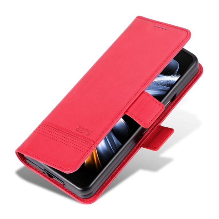 AZNS - AZNS Samsung Galaxy Z Fold6 Fodral Wallet PU Läder - Röd