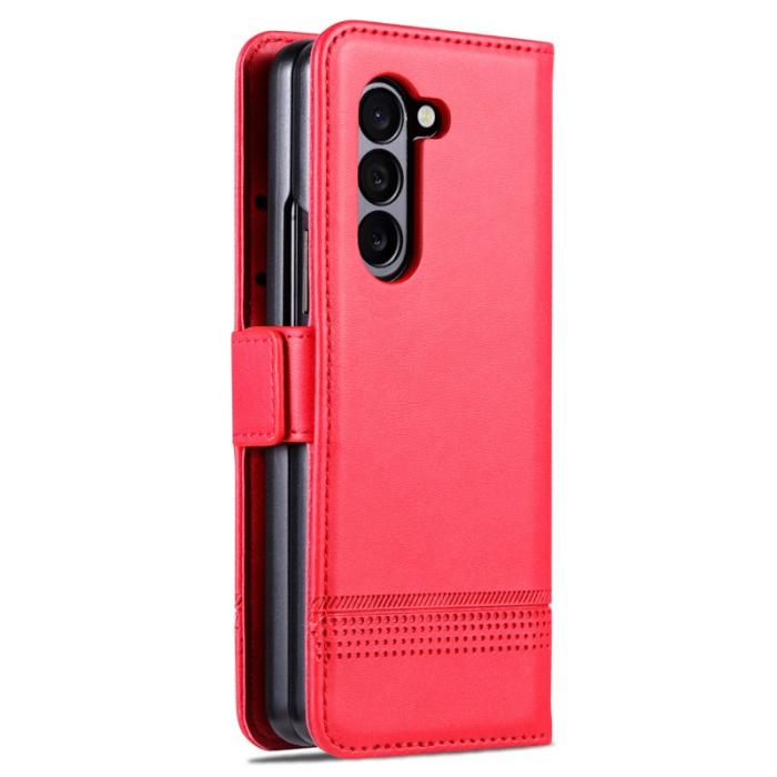 AZNS - AZNS Samsung Galaxy Z Fold6 Fodral Wallet PU Läder - Röd