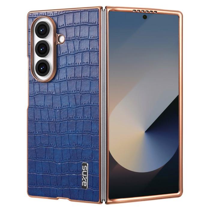 AZNS - AZNS Samsung Galaxy Z Fold7 Fodral Äkta läder - Blå
