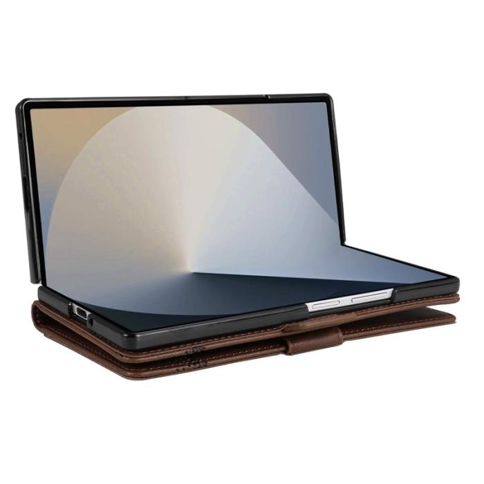 AZNS - AZNS Samsung Galaxy Z Fold7 Fodral Äkta läder - Kaffe